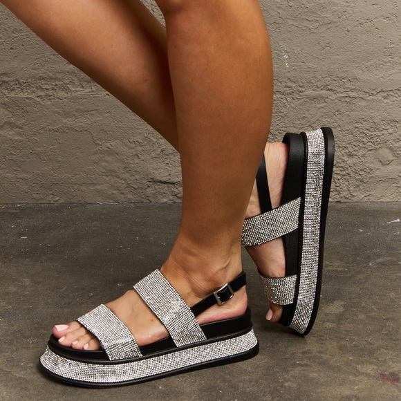 Shine On Platform Rhinestone Slingback Sandal - Picture 4 of 7